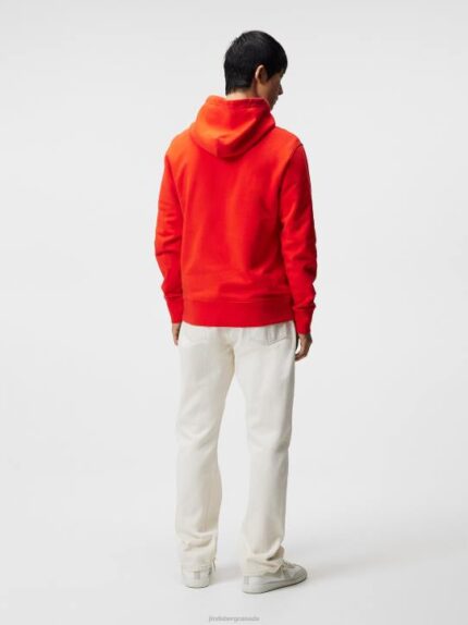Chip Hoodie Fiery Red Men J.Lindeberg Clothing 66XF1078