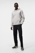 Chip Hoodie Light Grey Melange Men J.Lindeberg Clothing 66XF1077 - Image 2