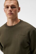 Chip Sweatshirt Forest Green Men J.Lindeberg Clothing 66XF1023 - Image 4