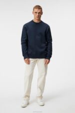 Chip Sweatshirt Navy Men J.Lindeberg Clothing 66XF1022 - Image 3