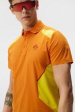 Chris Polo Russet Orange Men J.Lindeberg Clothing 66XF333 - Image 3