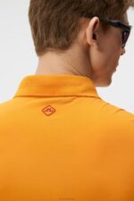 Chris Polo Russet Orange Men J.Lindeberg Clothing 66XF333 - Image 4