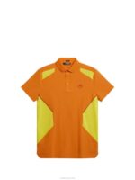 Chris Polo Russet Orange Men J.Lindeberg Clothing 66XF333 - Image 5