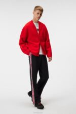 Clarke Knitted Cardigan Fiery Red Men J.Lindeberg Clothing 66XF503 - Image 2