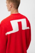 Clarke Knitted Cardigan Fiery Red Men J.Lindeberg Clothing 66XF503 - Image 3