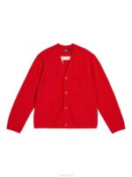 Clarke Knitted Cardigan Fiery Red Men J.Lindeberg Clothing 66XF503 - Image 5