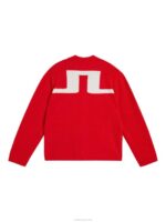 Clarke Knitted Cardigan Fiery Red Men J.Lindeberg Clothing 66XF503 - Image 6