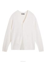 Clarke Knitted Cardigan White Men J.Lindeberg Clothing 66XF581 - Image 4