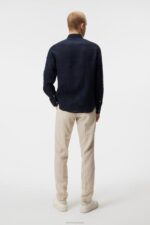 Clean Linen Slim Shirt Navy Men J.Lindeberg Clothing 66XF1187 - Image 2