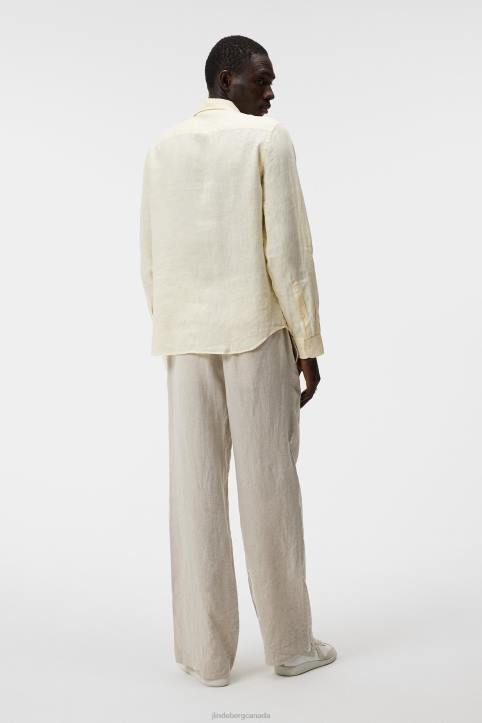 Clean Linen Slim Shirt Pear Sorbet Men J.Lindeberg Clothing 66XF1173 - Image 1