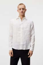 Clean Linen Slim Shirt White Men J.Lindeberg Clothing 66XF1188