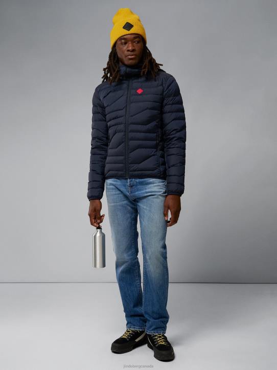 Cliff Light Down Hooded Jacket Navy Men J.Lindeberg Clothing 66XF2433 - Image 2