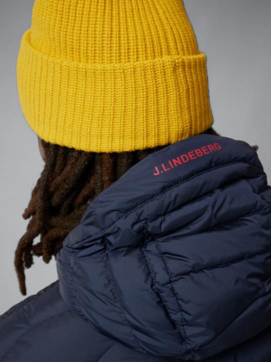 Cliff Light Down Hooded Jacket Navy Men J.Lindeberg Clothing 66XF2433 - Image 3