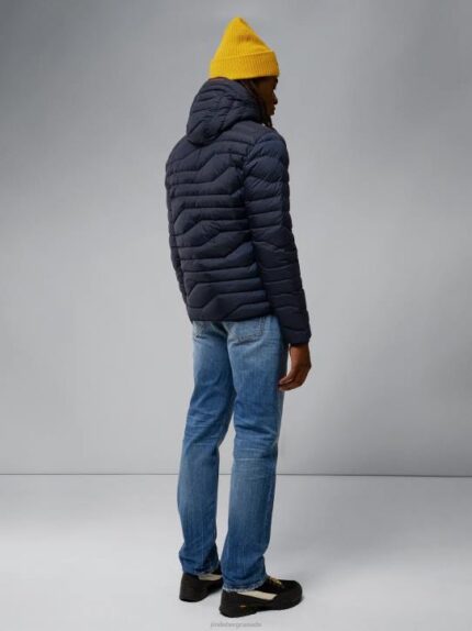 Cliff Light Down Hooded Jacket Navy Men J.Lindeberg Clothing 66XF2433
