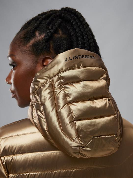 Cliff Light Down Parka Tiger Brown Women J.Lindeberg Clothing 66XF2852 - Image 3