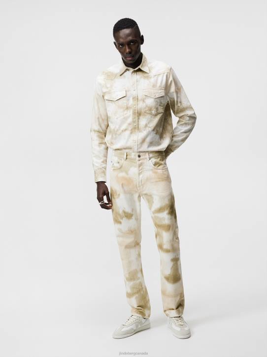 Cody Drip-Dye Regular Jeans Aloe Men J.Lindeberg Clothing 66XF1098 - Image 2