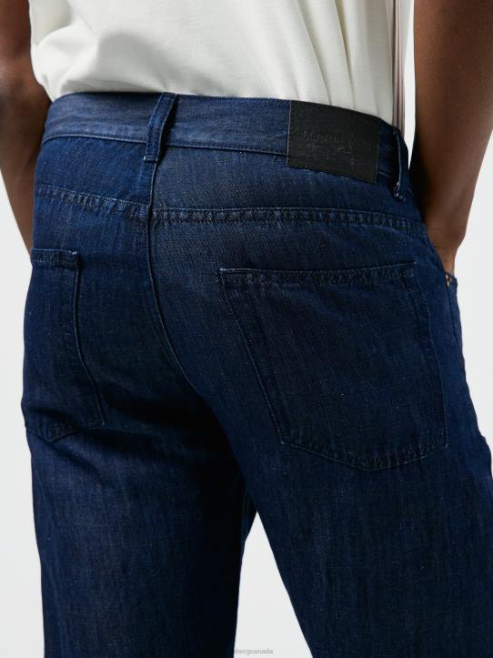 Cody Linen Blend Jeans Mid Blue Men J.Lindeberg Clothing 66XF2586 - Image 4