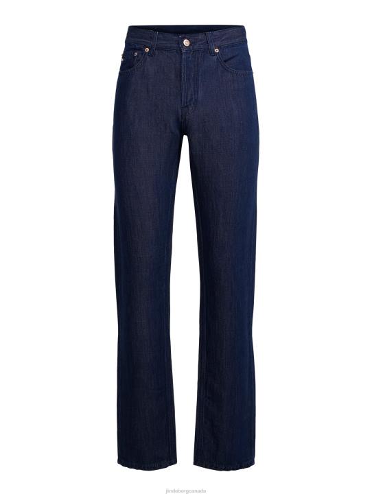 Cody Linen Blend Jeans Mid Blue Men J.Lindeberg Clothing 66XF2586 - Image 5