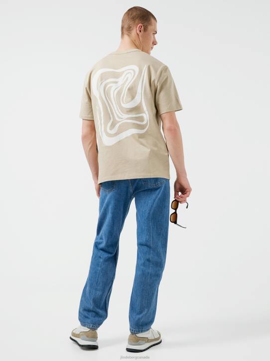 Collin Logo Print T-shirt Safari Beige Men J.Lindeberg Clothing 66XF2143 - Image 2