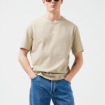 Collin Logo Print T-shirt Safari Beige Men J.Lindeberg Clothing 66XF2143