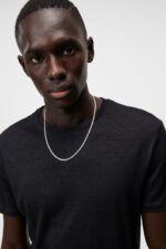 Coma Linen Tee Black Men J.Lindeberg Clothing 66XF976 - Image 2