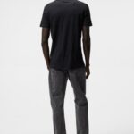 Coma Linen Tee Black Men J.Lindeberg Clothing 66XF976