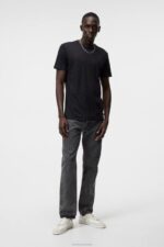 Coma Linen Tee Black Men J.Lindeberg Clothing 66XF976 - Image 3