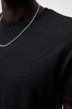 Coma Linen Tee Black Men J.Lindeberg Clothing 66XF976 - Image 4
