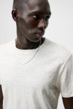 Coma Linen Tee Turtledove Men J.Lindeberg Clothing 66XF977 - Image 3