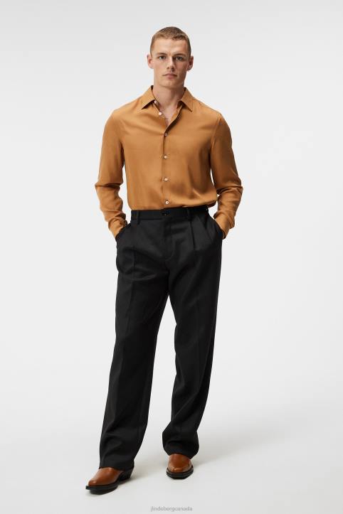 Comfort Tencel Slim Shirt Chipmunk Men J.Lindeberg Clothing 66XF1151 - Image 3