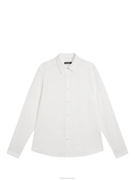 Comfort Tencel Slim Shirt Cloud White Men J.Lindeberg Clothing 66XF1185 - Image 6
