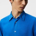 Comfort Tencel Slim Shirt Lapis Blue Men J.Lindeberg Clothing 66XF1184