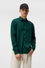 Comfort Tencel Slim Shirt Rain Forest Men J.Lindeberg Clothing 66XF1186
