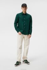 Comfort Tencel Slim Shirt Rain Forest Men J.Lindeberg Clothing 66XF1186 - Image 3