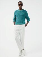 Coy Summer Structure Sweater Deep Lake Men J.Lindeberg Clothing 66XF2354 - Image 2