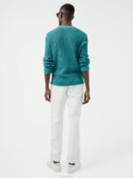 Coy Summer Structure Sweater Deep Lake Men J.Lindeberg Clothing 66XF2354