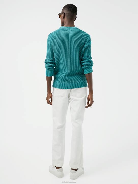 Coy Summer Structure Sweater Deep Lake Men J.Lindeberg Clothing 66XF2354 - Image 1