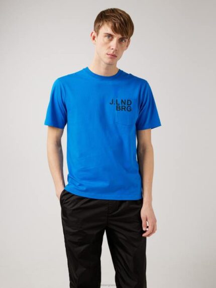 Dale Chest Pocket T-shirt True Blue Men J.Lindeberg Clothing 66XF2163