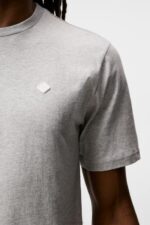 Dale Diamond Patch T-shirt Light Grey Melange Men J.Lindeberg Clothing 66XF980 - Image 4