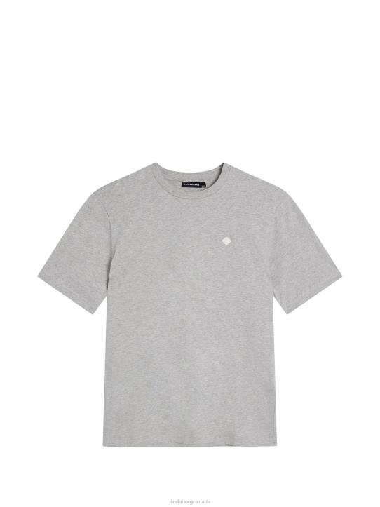 Dale Diamond Patch T-shirt Light Grey Melange Men J.Lindeberg Clothing 66XF980 - Image 5