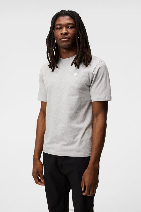 Dale Diamond Patch T-shirt Light Grey Melange Men J.Lindeberg Clothing 66XF980 - Image 1