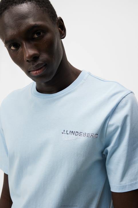 Dale Seasonal Print T-shirt Dream Blue Men J.Lindeberg Clothing 66XF941 - Image 4