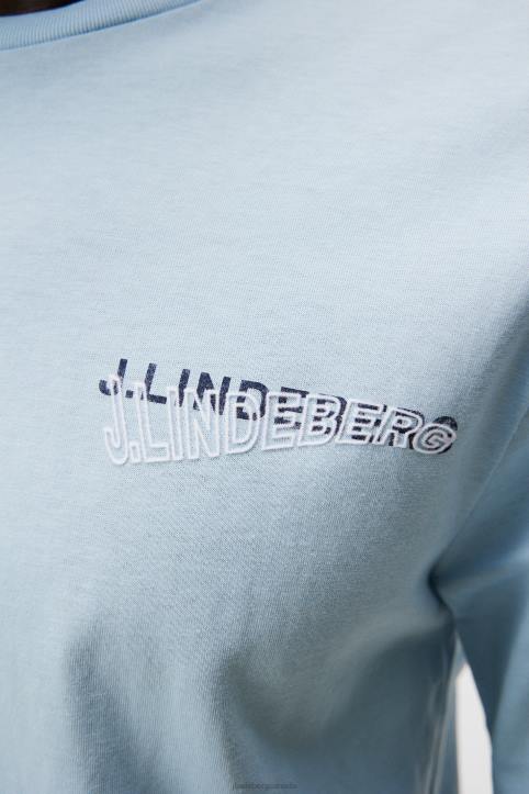 Dale Seasonal Print T-shirt Dream Blue Men J.Lindeberg Clothing 66XF941 - Image 5