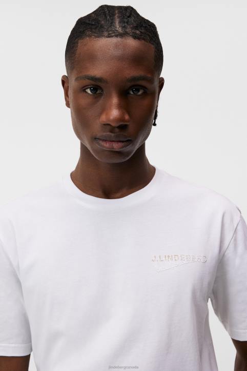 Dale Seasonal Print T-shirt White Men J.Lindeberg Clothing 66XF942 - Image 4