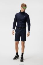 Danny Debossed Mid Layer Navy Men J.Lindeberg Clothing 66XF629 - Image 3