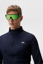 Danny Debossed Mid Layer Navy Men J.Lindeberg Clothing 66XF629 - Image 4