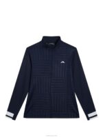 Danny Debossed Mid Layer Navy Men J.Lindeberg Clothing 66XF629 - Image 6