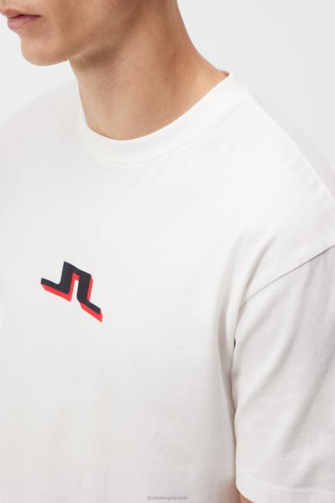 Darcy Logo T-shirt Cloud White Men J.Lindeberg Clothing 66XF934 - Image 3