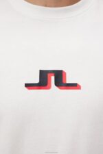 Darcy Logo T-shirt Cloud White Men J.Lindeberg Clothing 66XF934 - Image 4