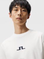 Darcy Logo Tee Cloud White Men J.Lindeberg Clothing 66XF969 - Image 3